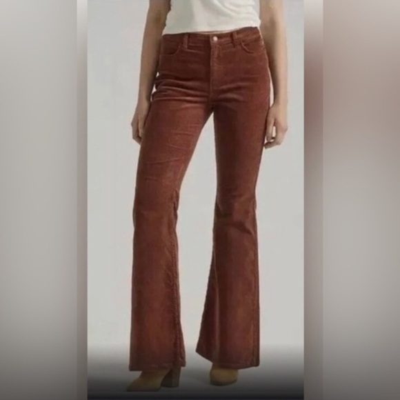 Wrangler high rise fierce flare brown corduroy jeans pants size 14/32x34 new - Picture 4 of 4